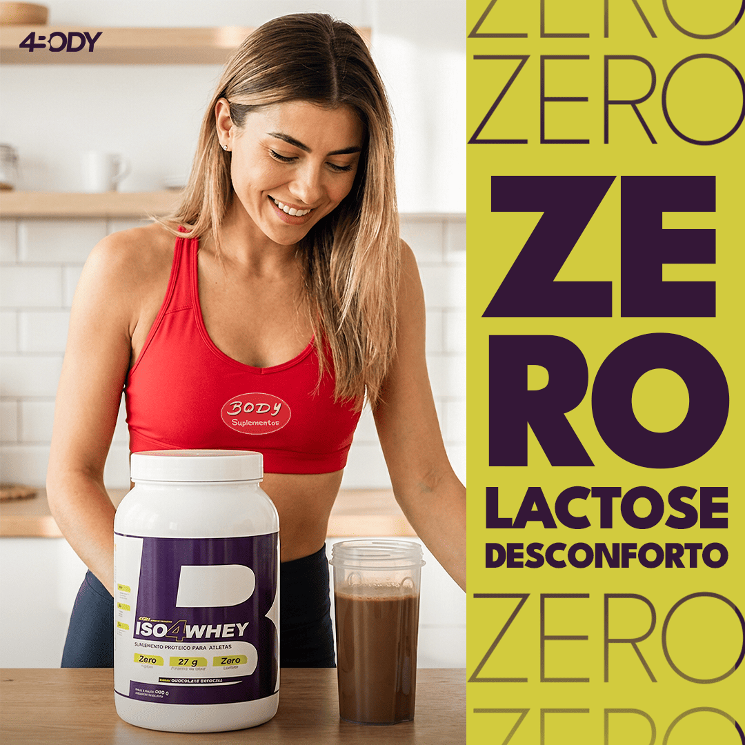Kit ganho de massa - Iso4whey 900g Whey isolado Zero Lactose 4body + C ...
