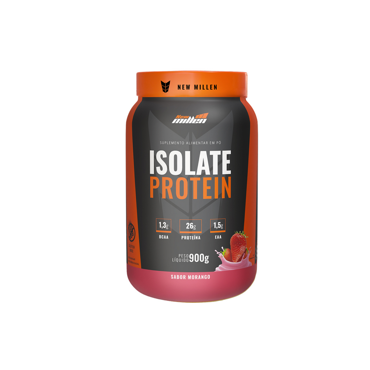 Isolate Protein 900g New Millen - Proteina zero Lactose, Morango