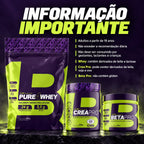 Informações importantes do kit 4Body com Pure Whey, Beta Pro e Crea Pro: advertências e alérgicos