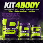 Kit 4Body com whey Pure Whey refil 900g, beta-alanina Beta Pro 150g e creatina Crea Pro 300g