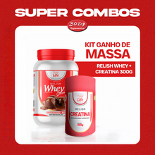 Carregar imagem no visualizador da galeria, Kit ganho de Massa: Relish Whey 900g + creatina 300g 100% pura Corpo Life
