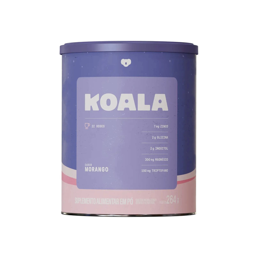 Koala Sleep Morango 264g Caffeine Army, lata sobre fundo branco