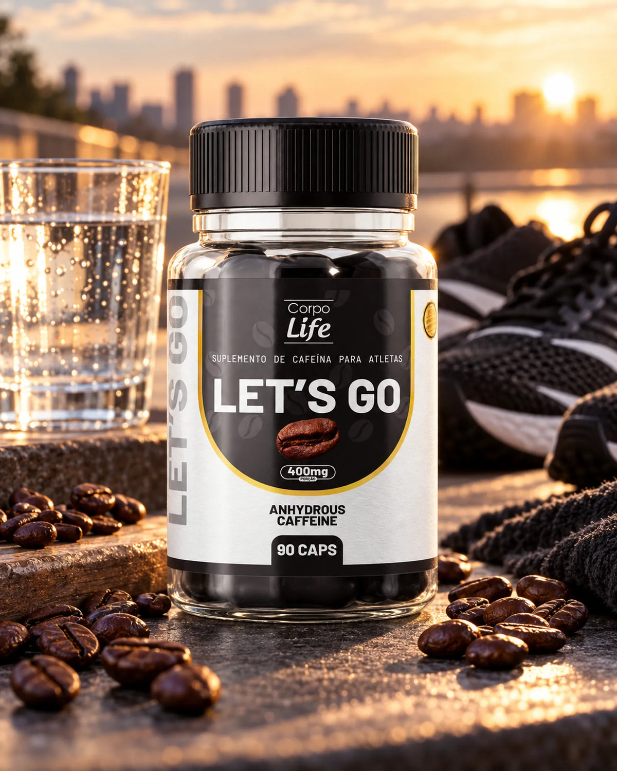 Lets Go - Termogênico Corpo Life - 400 mg Cafeína - 90 cápsulas