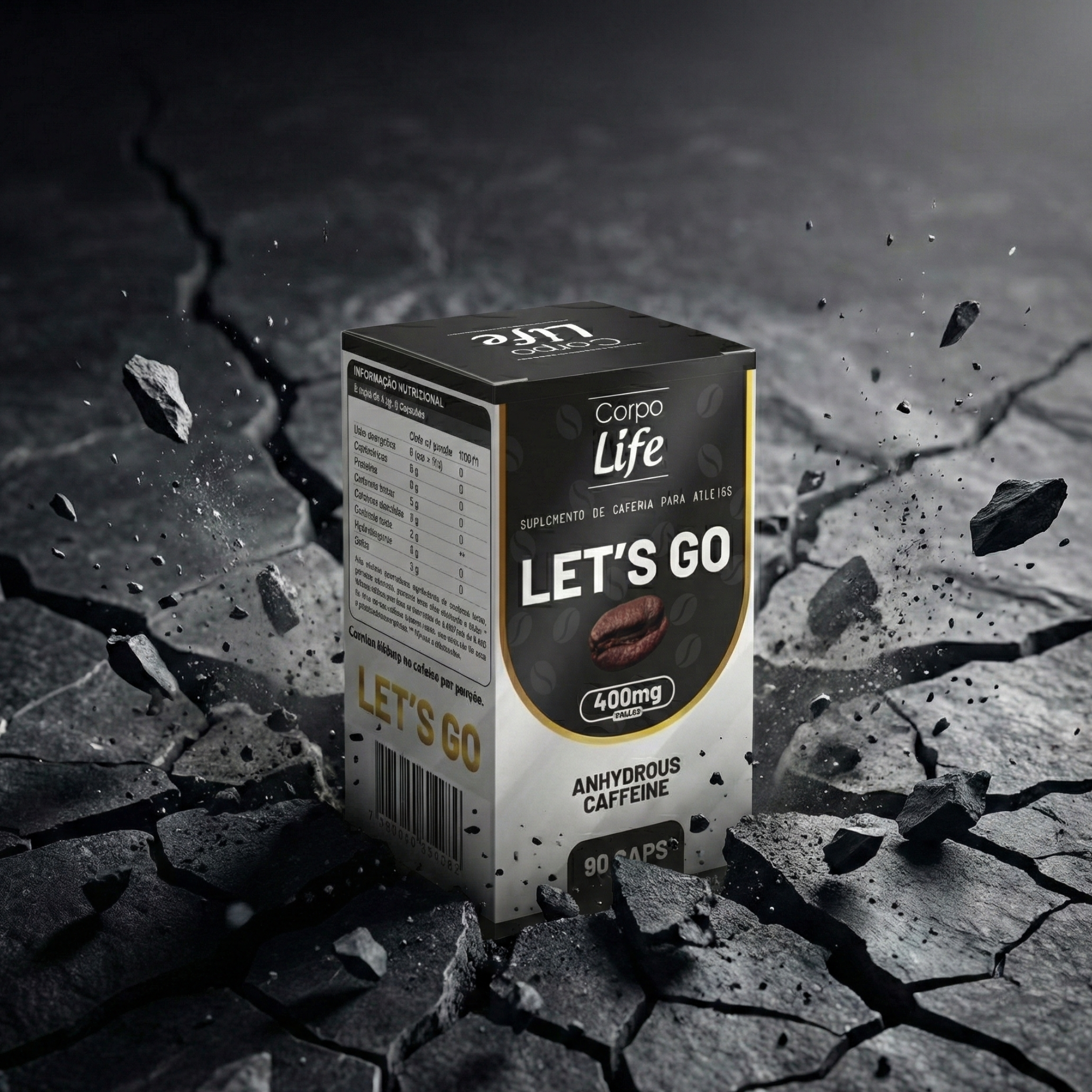 Lets Go - Termogênico Corpo Life - 400 mg Cafeína - 90 cápsulas