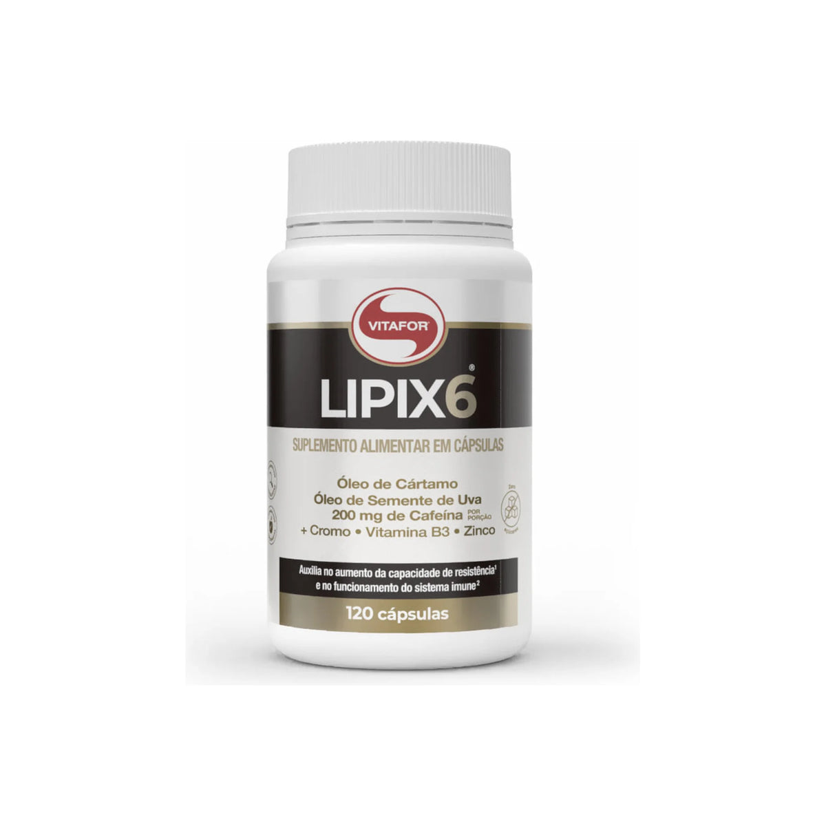 Lipix 6 120 cápsulas Vitafor frasco frente