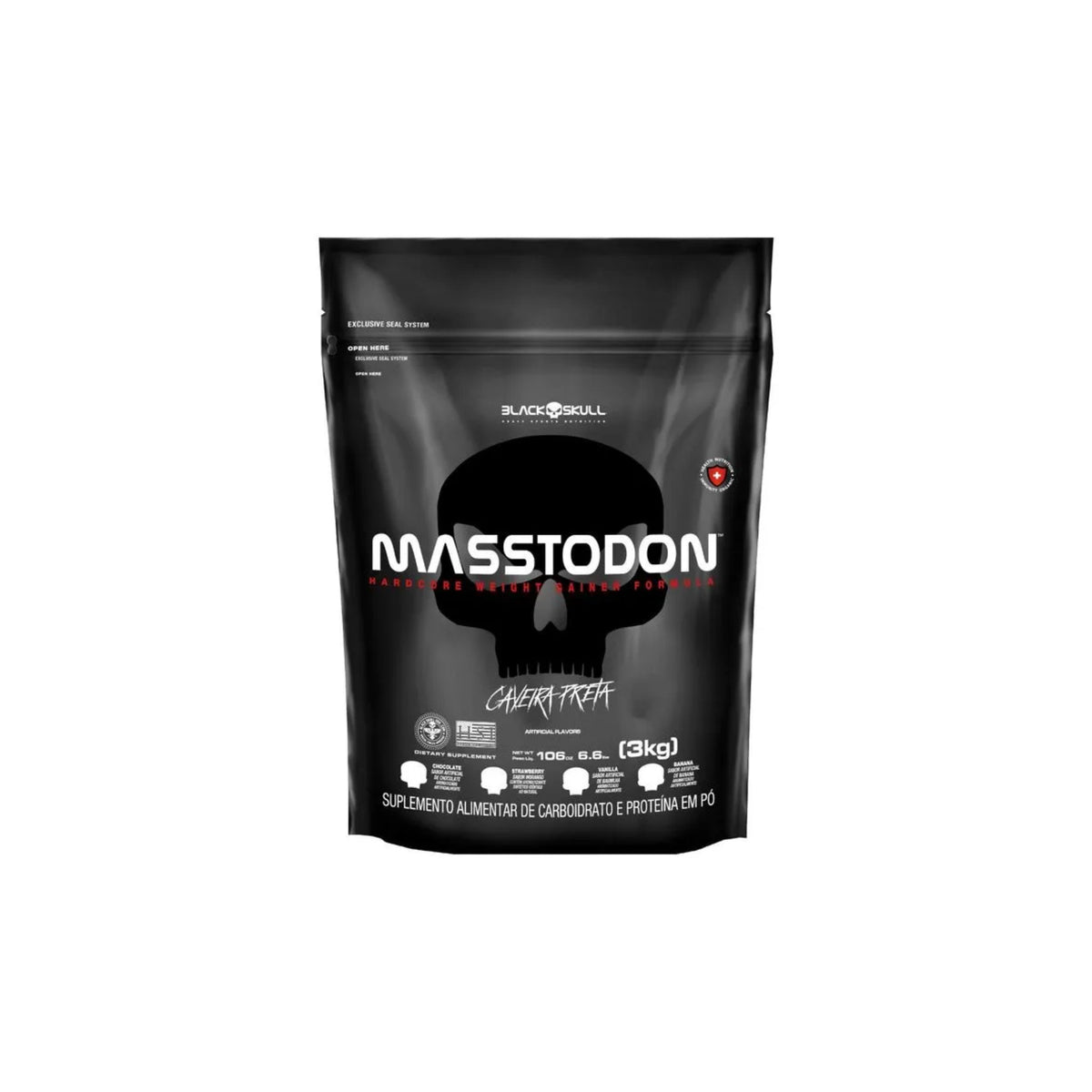 Hipercalorico Masstodon 3kg Black Skull, Chocolate