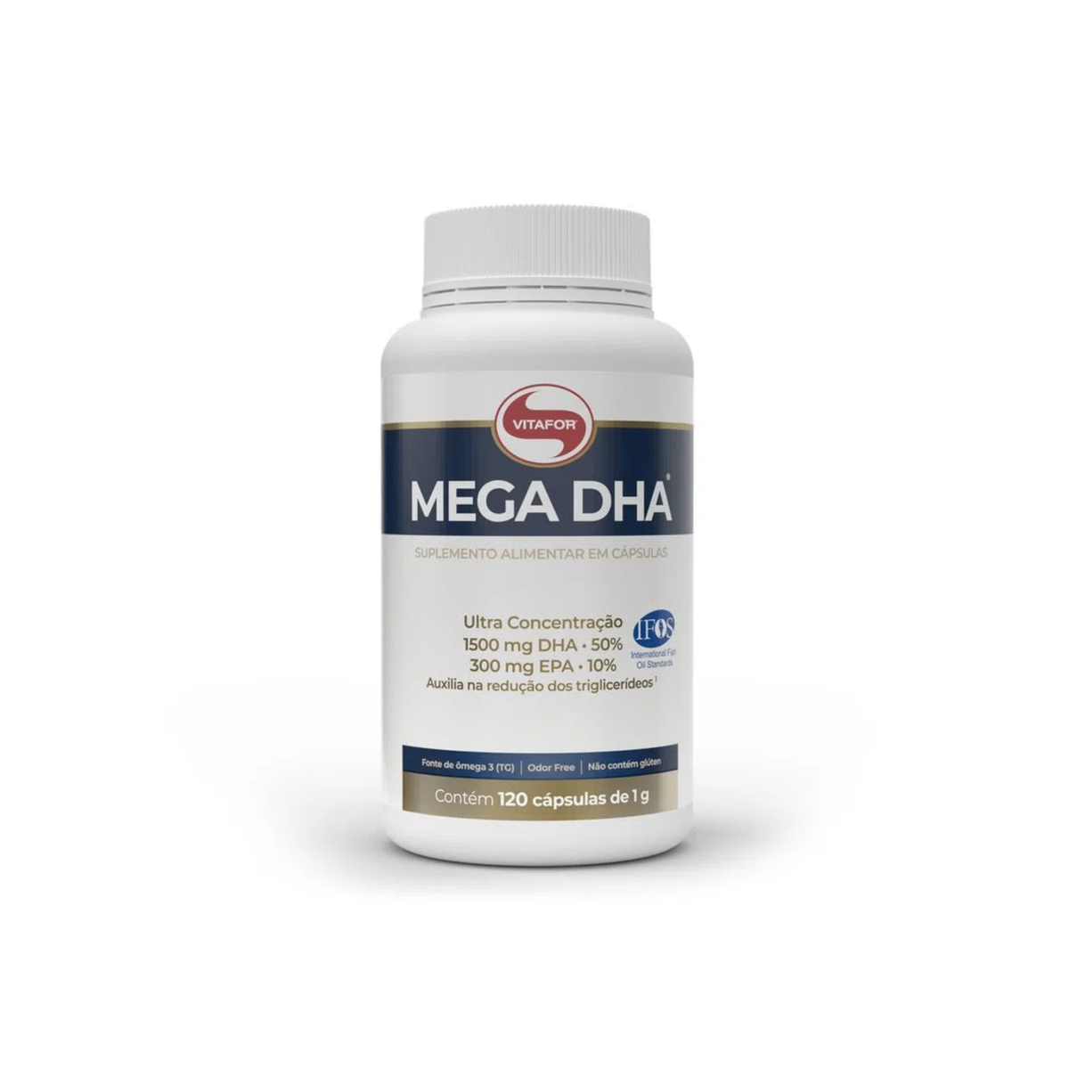 Mega Dha 120 caps  - Omega 3 Vitafor - Body Suplementos