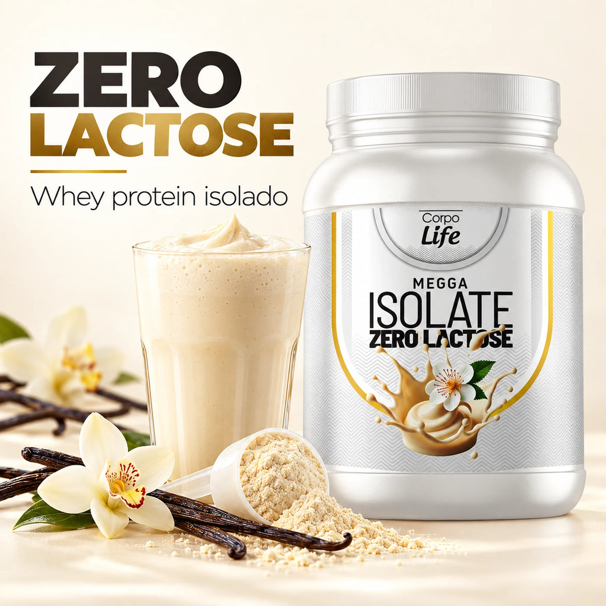 Megga Isolate Corpo Life 900g whey protein isolado zero lactose