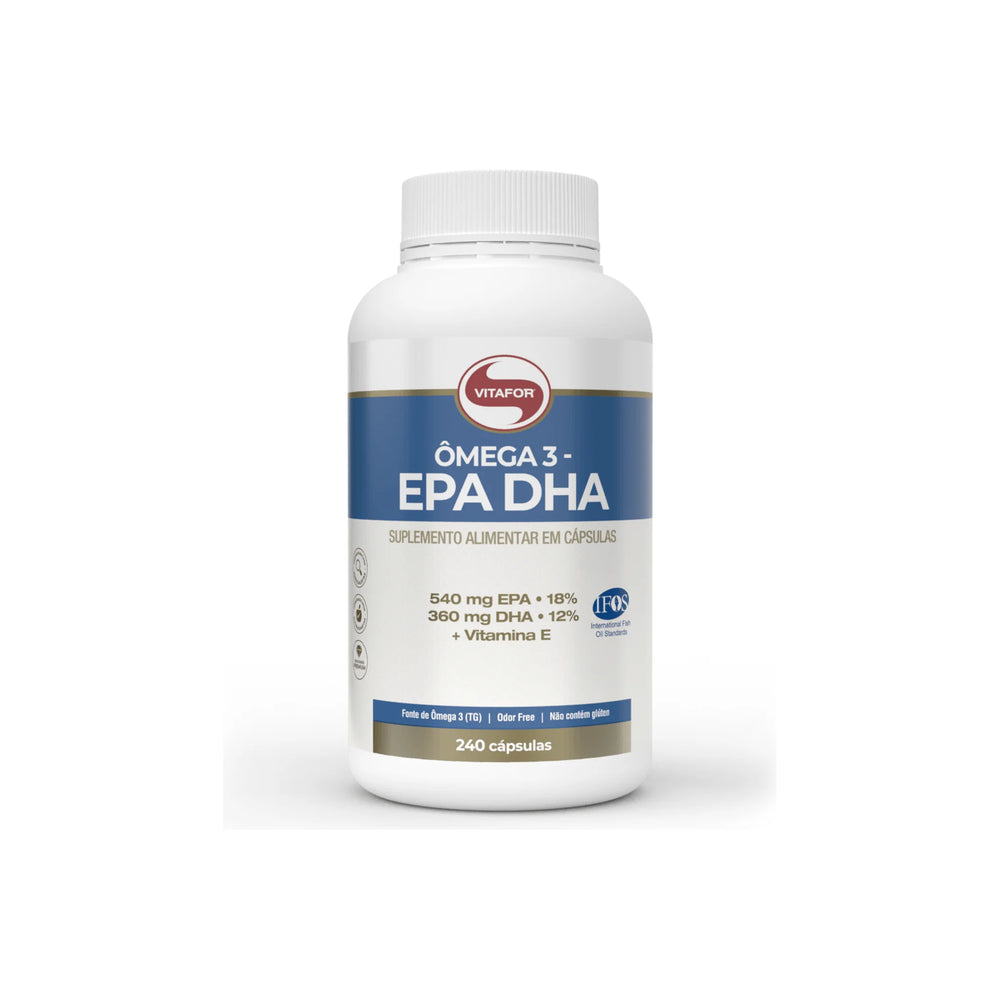 Ômega 3 EPA DHA 240 cápsulas Vitafor frasco frente