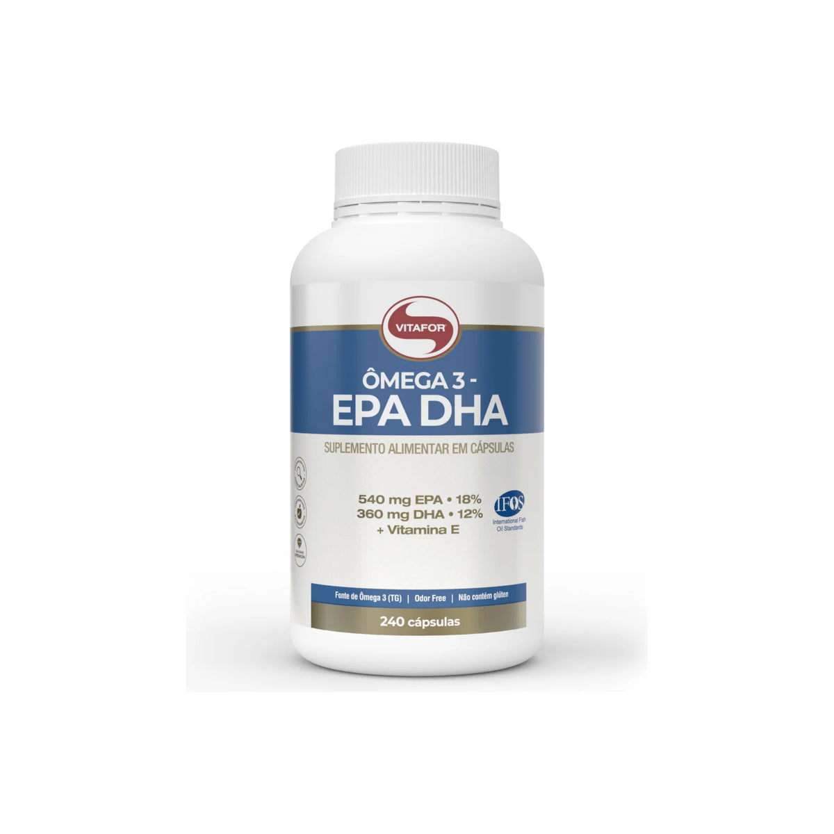Ômega 3 EPA DHA 240 cápsulas Vitafor frasco frente