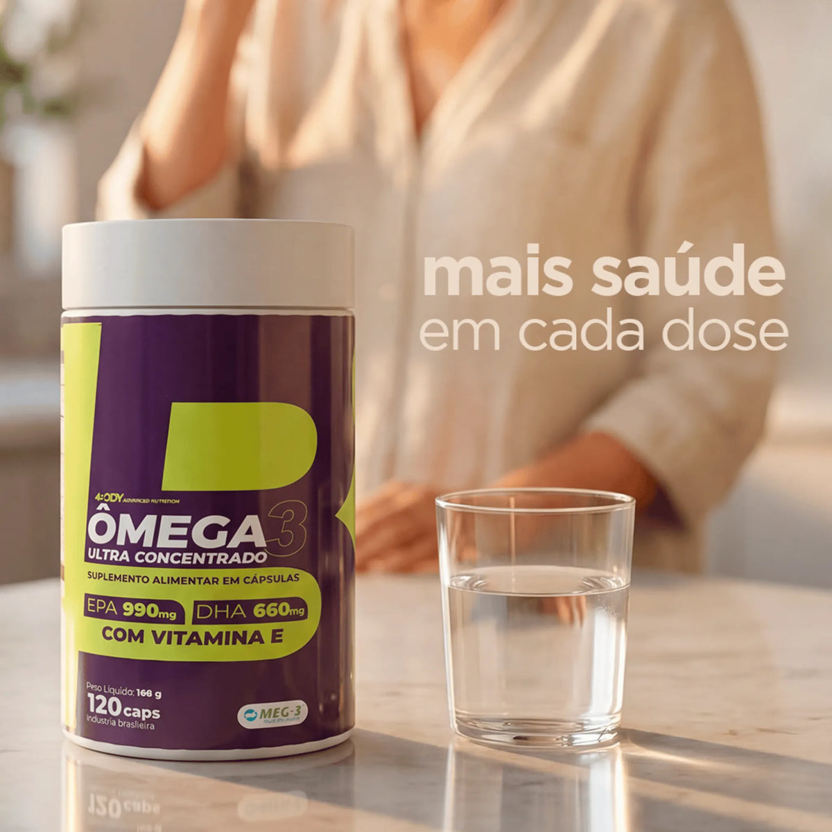 Ômega 3 120 cápsulas 4Body Nutrition ultra concentrado selo MEG3, foto 4