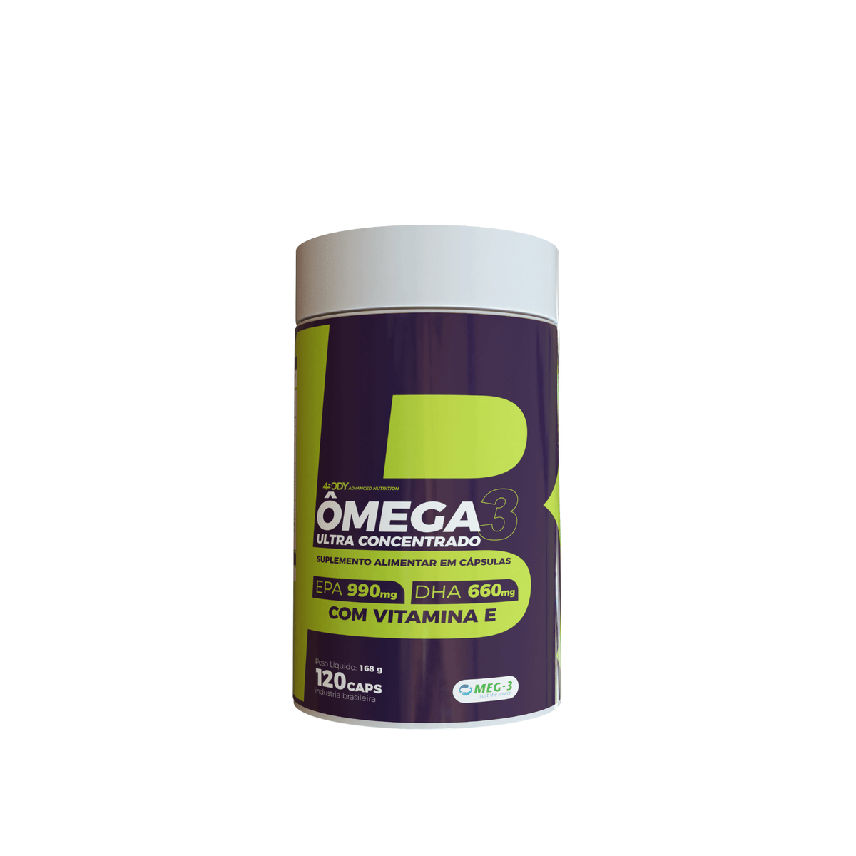 Ômega 3 120 cápsulas 4Body Nutrition ultra concentrado selo MEG3, foto 1