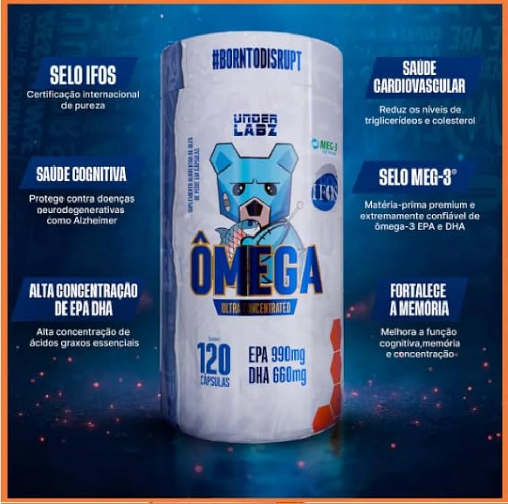 Ômega 3 Under LabzUltra Concentrado 120 cápsulas EPA 990 mg DHA 660 mg |