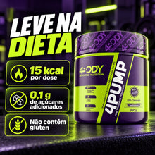 Carregar imagem no visualizador da galeria, Pré-treino 4Pump 100g com 15 kcal por dose e sem glúten
