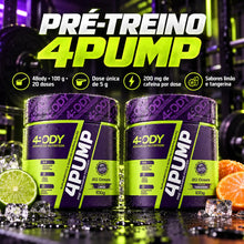 Carregar imagem no visualizador da galeria, Pré-treino 4Pump 100g 4Body Nutrition nos sabores limão e tangerina
