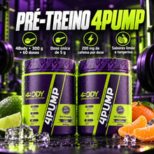 Carregar imagem no visualizador da galeria, Pré-treino 4Pump 300g 4Body Nutrition nos sabores limão e tangerina
