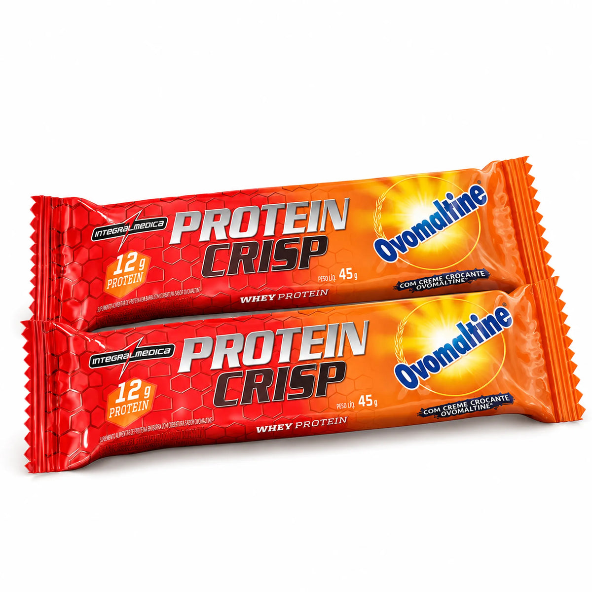 Barra de proteína Protein Crisp Bar Integralmédica 45g sabor Ovomaltine