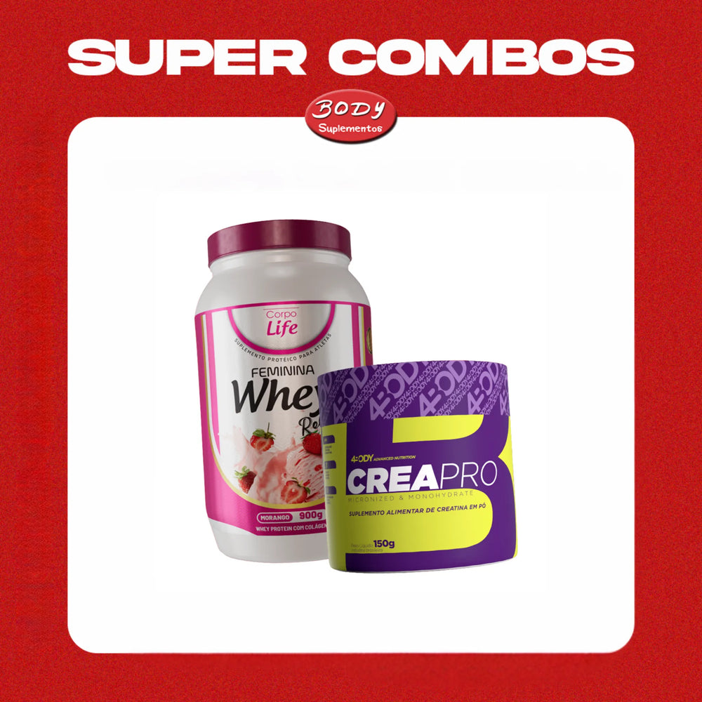Combo Ganho de massa: Relish Whey feminina + Creapro 150g Corpo Life - imagem 1