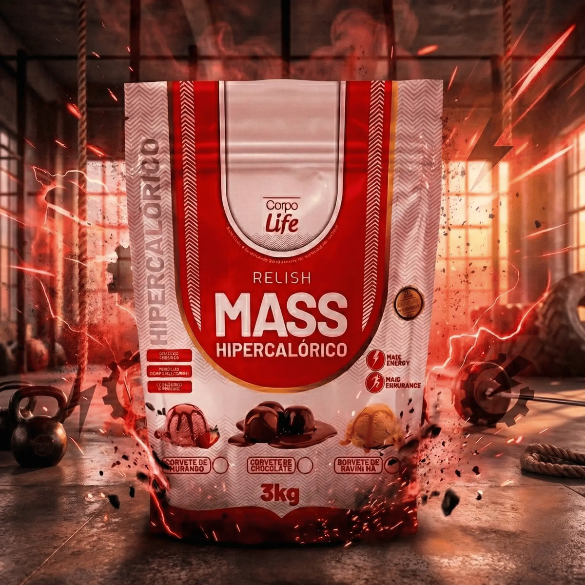 Relish Mass 3kg Corpo Life - hipercalorico Corpo Life - imagem 2