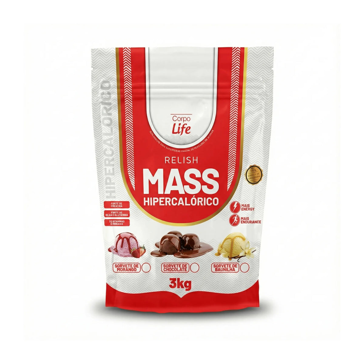 Relish Mass 3kg Corpo Life - hipercalorico Corpo Life - imagem 1