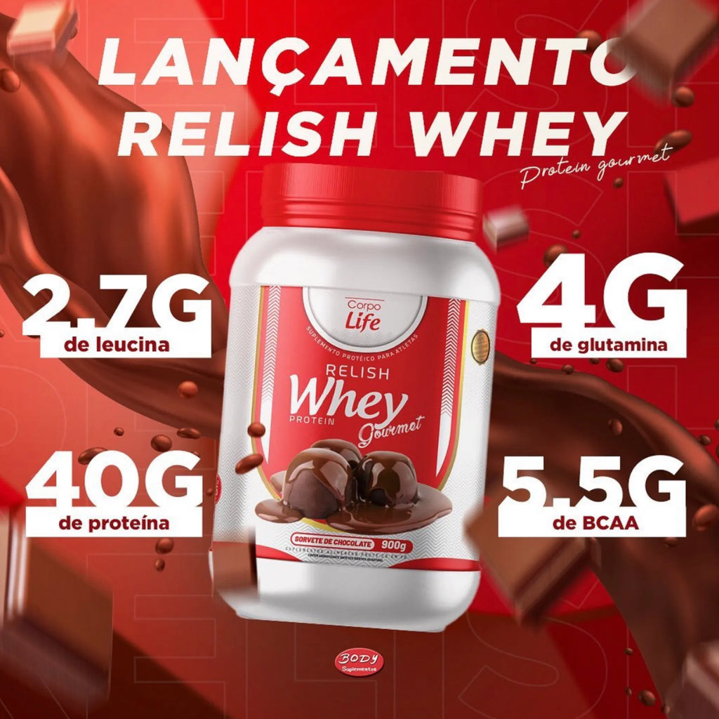 Kit ganho de Massa: Relish Whey 900g + creatina 300g 100% pura Corpo Life Corpo Life - imagem 2