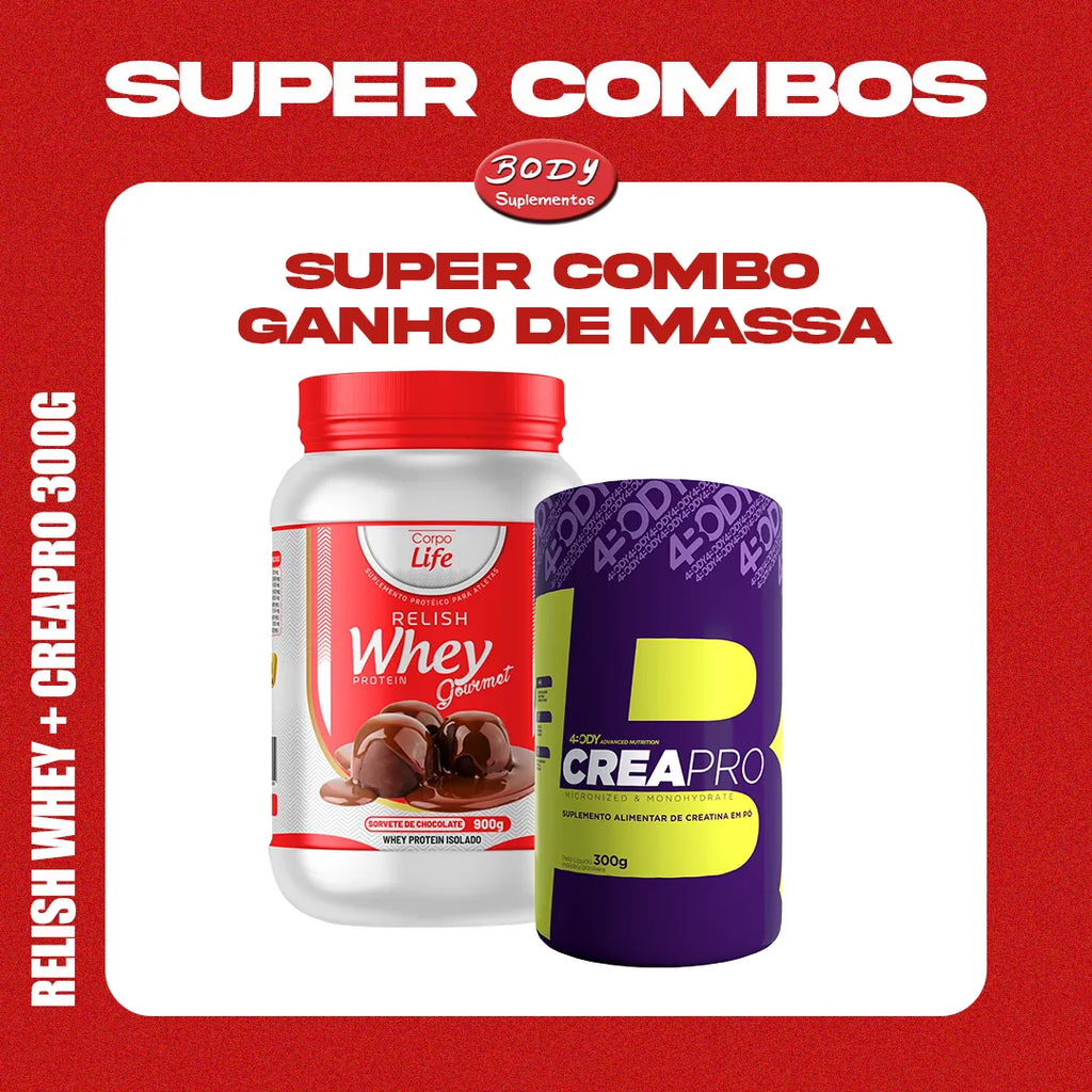 Combo Ganho de Massa: Relish + Creatina Creapro 300g Corpo Life - imagem 1