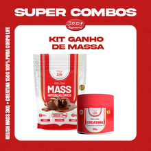 Carregar imagem no visualizador da galeria, Kit ganho de Massa: Relish Mass 3kg + creatina 150g 100% pura Corpo Life
