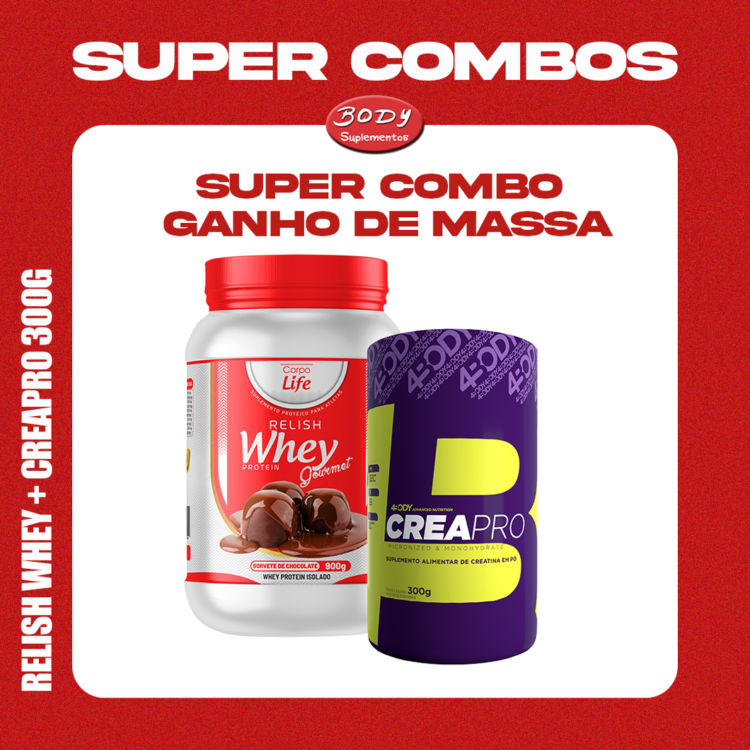 Combo Ganho de Massa: Relish + Creatina Creapro 300g