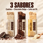 Soft Bar Bendu 45g nos sabores cookies, chocolate belga e leite em pó