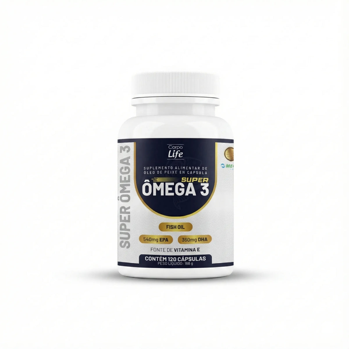 Super Ômega 3 Corpo Life 120 cápsulas Fish Oil 540 mg EPA 360 mg DHA com Vitamina E Corpo Life - imagem 1