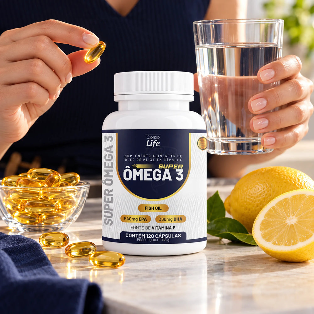 Super Ômega 3 Corpo Life 120 cápsulas Fish Oil 540 mg EPA 360 mg DHA com Vitamina E