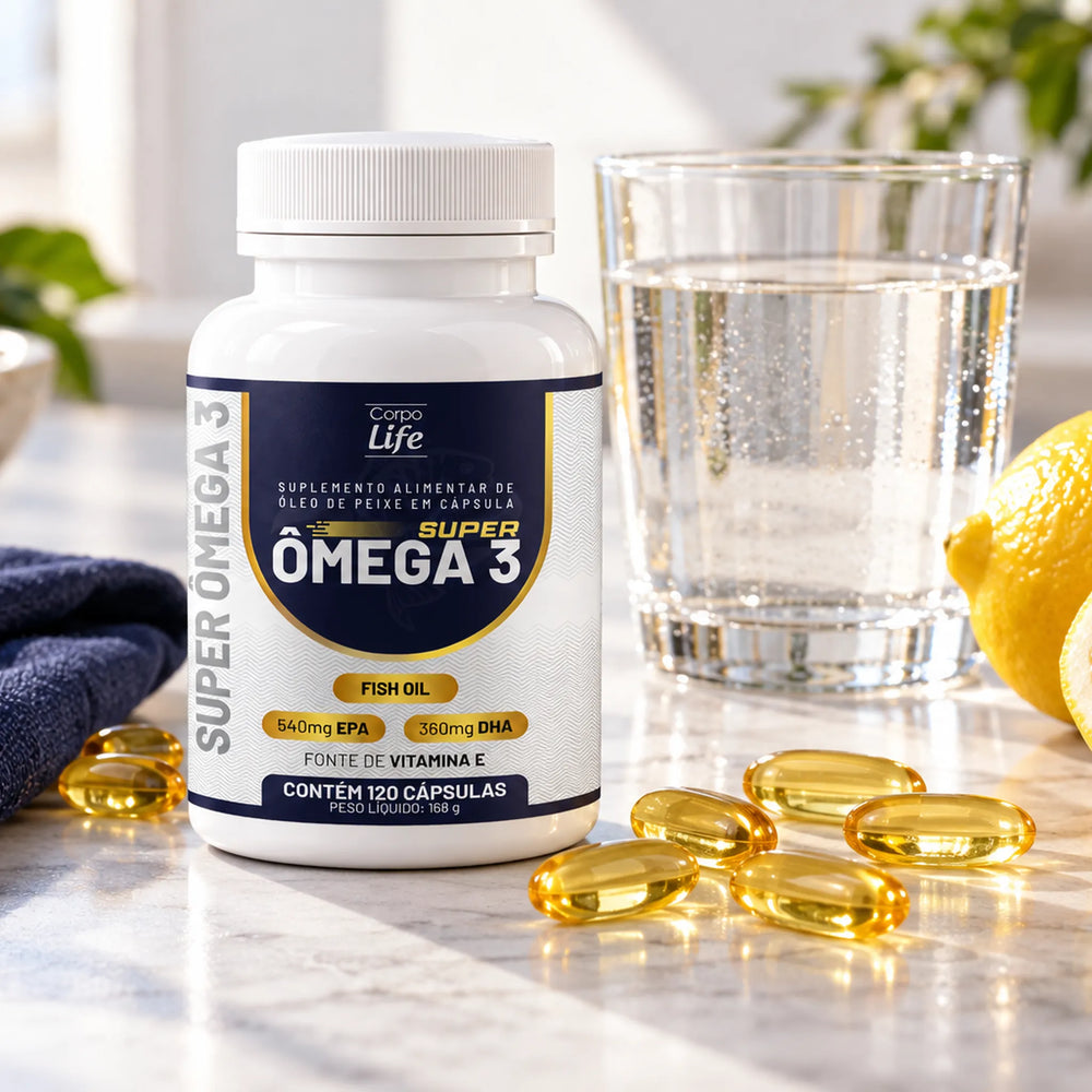 Super Ômega 3 Corpo Life 120 cápsulas Fish Oil 540 mg EPA 360 mg DHA com Vitamina E