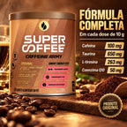 Fórmula do Supercoffee 3.0 220g Caffeine Army, sabor Original: cafeína, taurina, tirosina e coenzima Q10 por dose