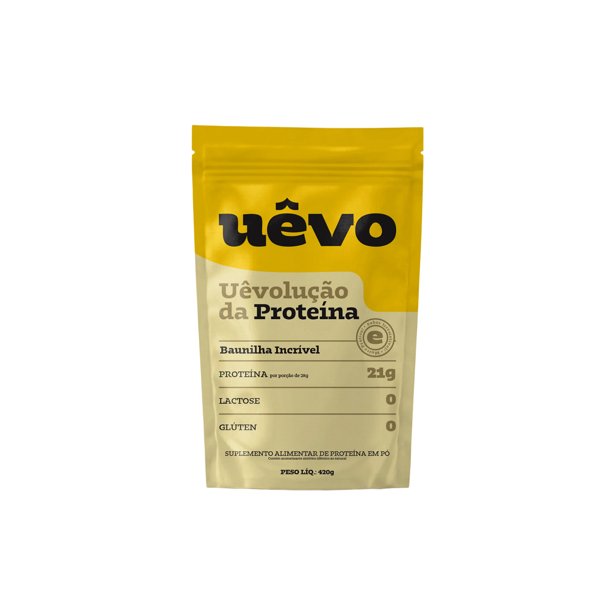 Uêvo Proteína 420g Proteína da Clara do Ovo Sem Lactose e Sem Glúten, Baunilha