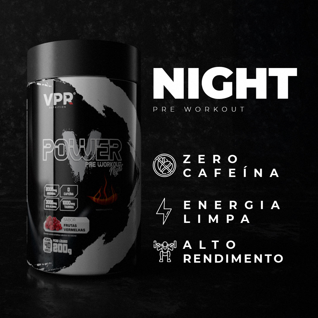 V Power Night - VPR Nutrition 200g - Pré-Treino Sem Cafeína, foto 3