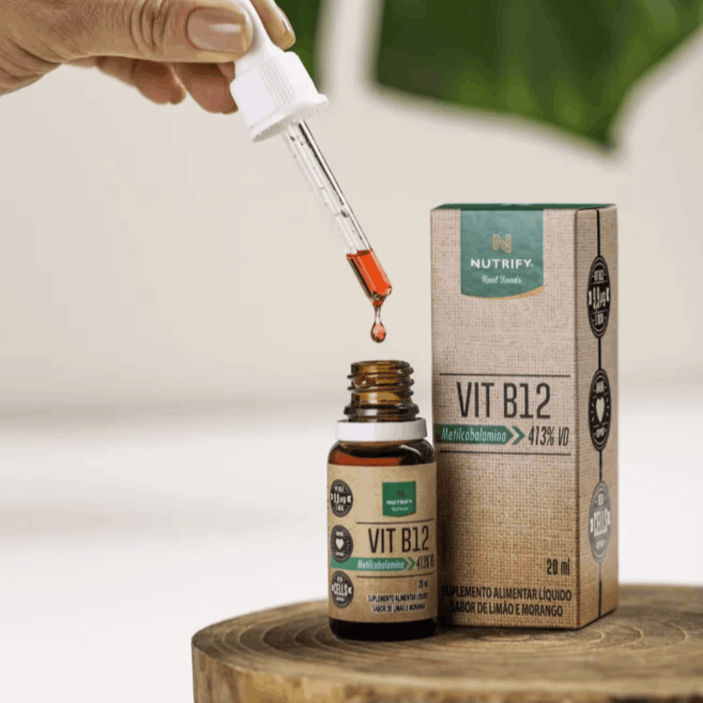 Vitamina B12 Metilcobalamina Líquida Nutrify Sabor Limão e Morango 20ml, foto 2