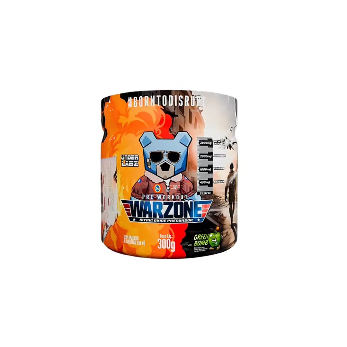 Warzone 300g Under Labz - Pre workout, Green Bomb ( Maçã Verde)