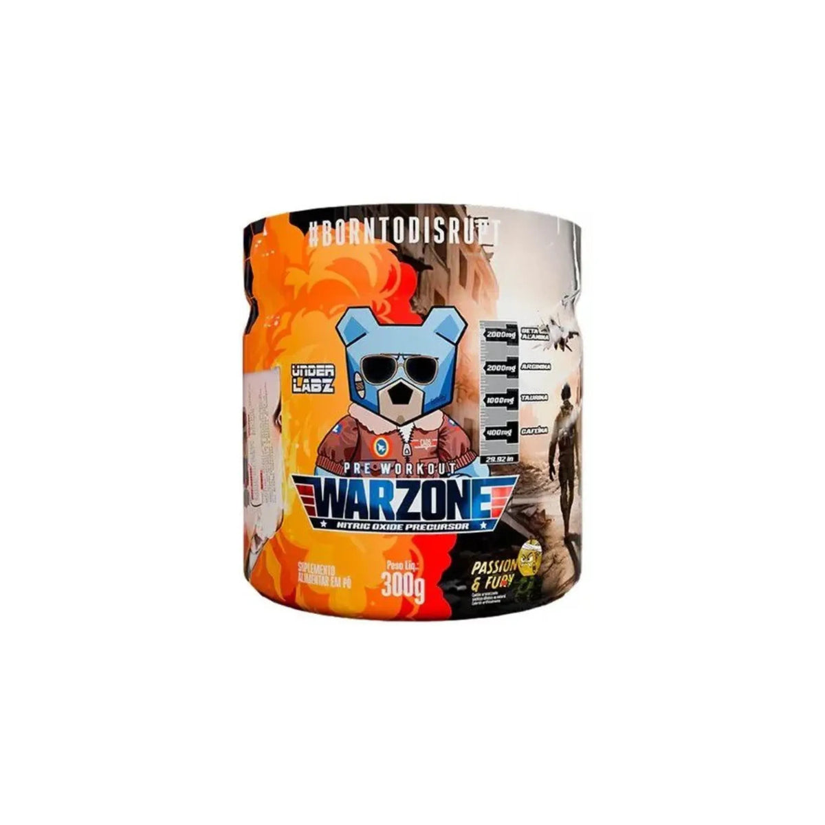 Warzone 300g Under Labz - Pre workout, Passion Fury ( Frutas amarelas)