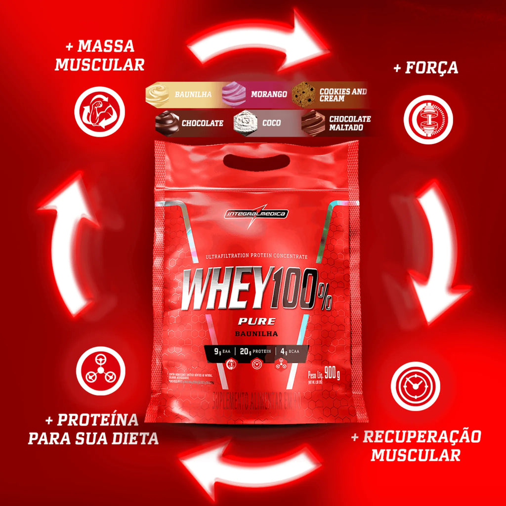 100% whey Refil 900g - IntegralMédica, foto 3