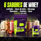 Whey protein concentrado 4Body em 6 sabores, com creatina Crea Pro sem sabor
