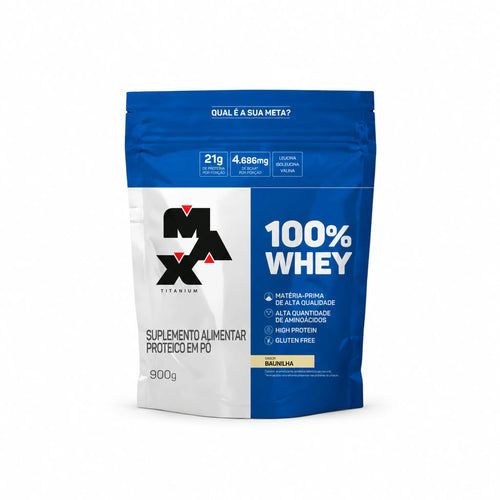 Whey Protein 100% Max Titanium 900g sabor Baunilha