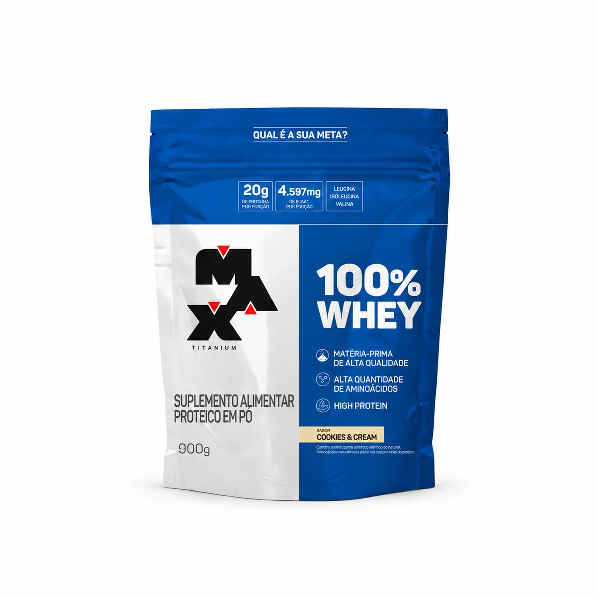 Whey Protein 100% Max Titanium 900g sabor Cookies
