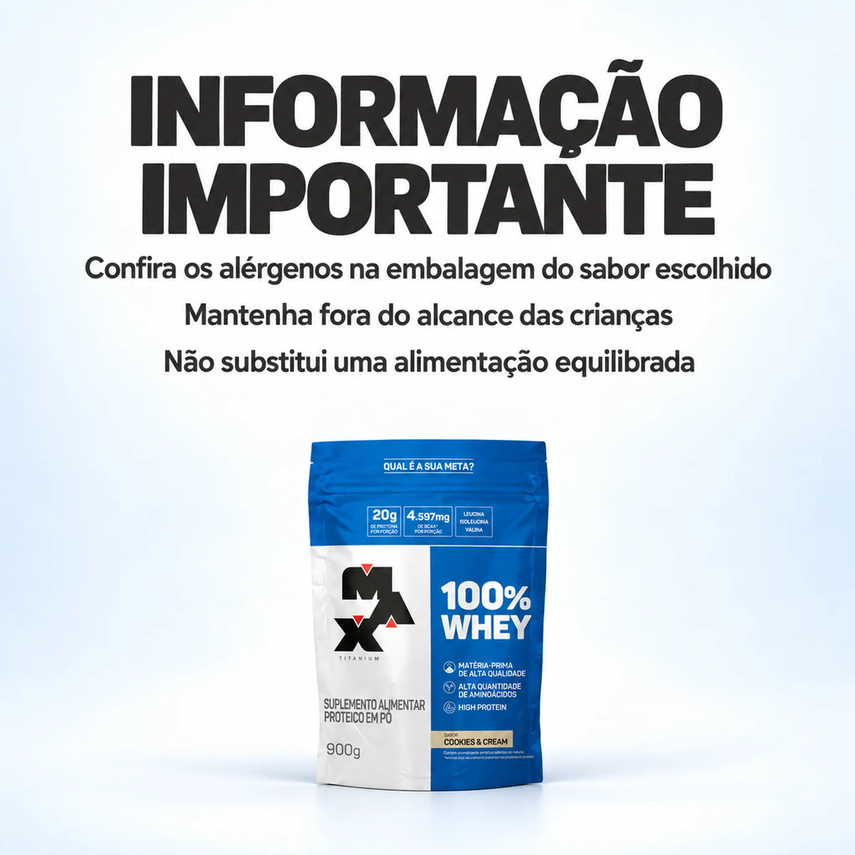 Informações importantes sobre o 100% Whey Max Titanium 900g