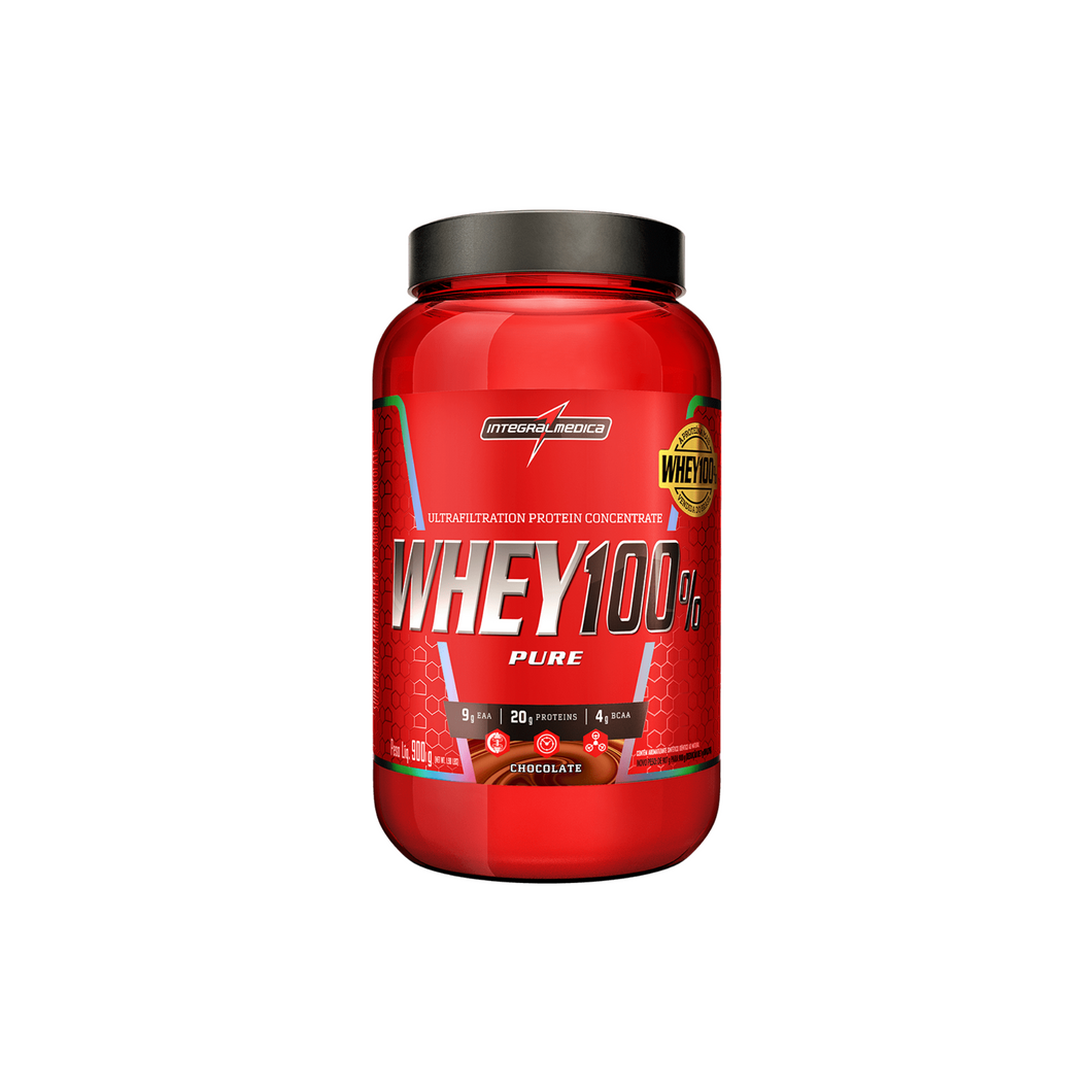 100% whey pote 900g - IntegralMédica