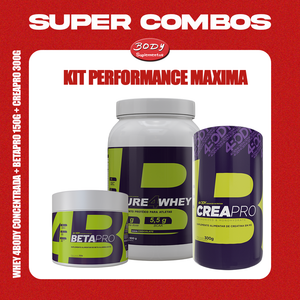 Kit Performance Máxima 4BODY Concentrada Pure4Whey 900g + BetaPro 150g + CreaPro 300g