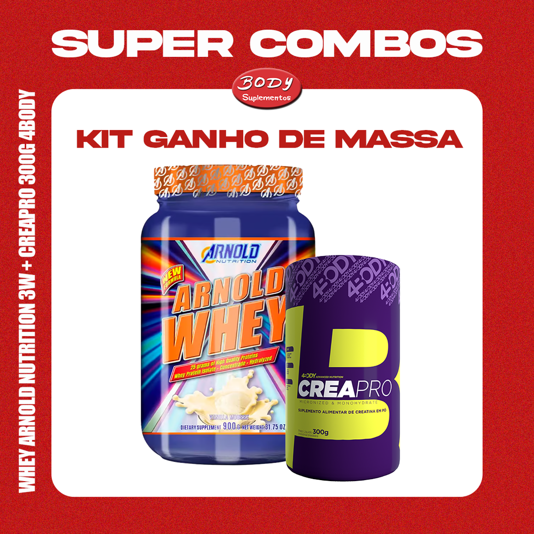 Kit Whey Arnold nutrition 3W + Creapro 300g 4body