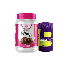 Carregar imagem no visualizador da galeria, Combo Ganho de massa: Relish Whey feminina + Creapro 300g
