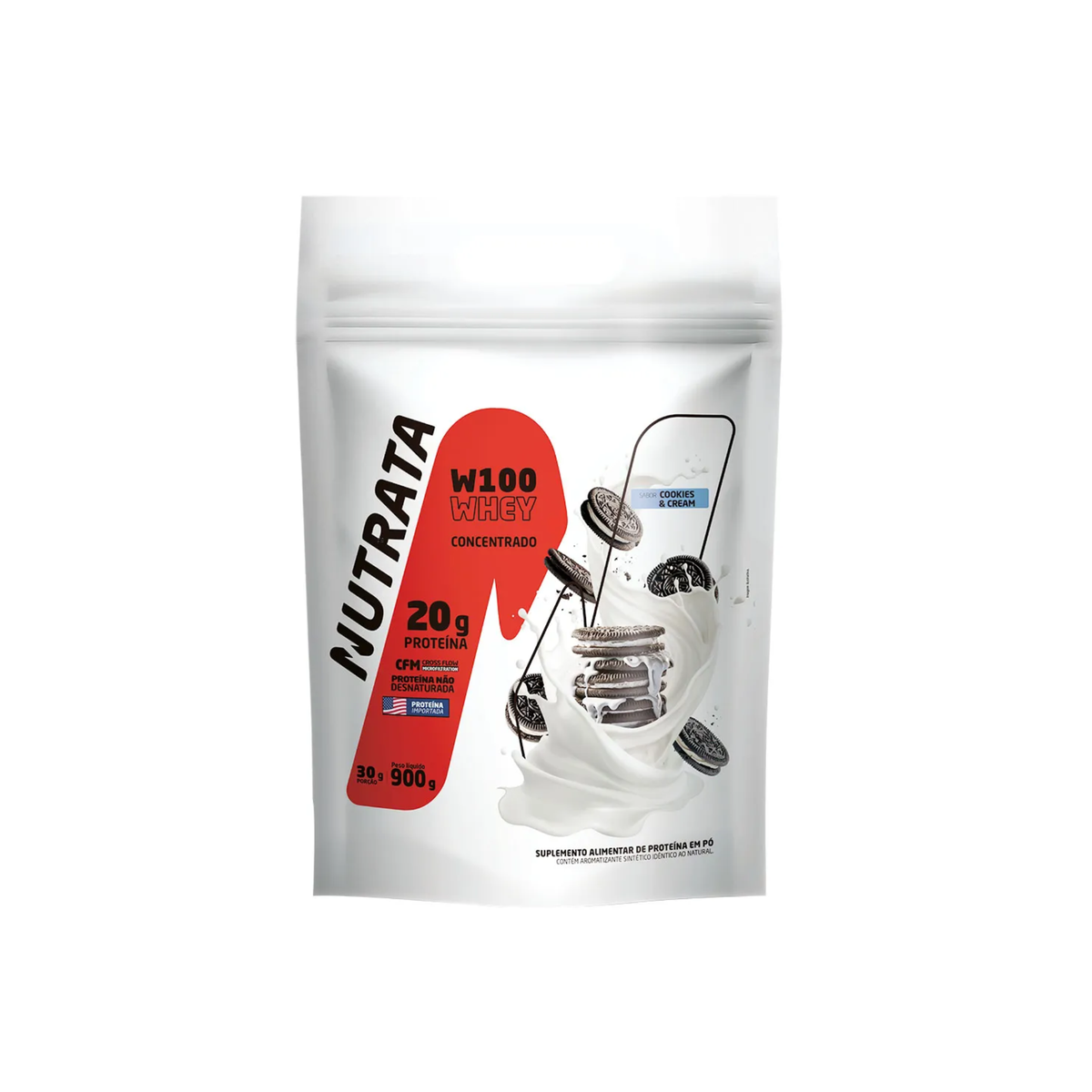 Whey 100% W100 Nutrata 900g Refil, Cokkies